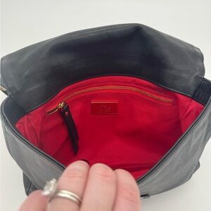 Christian Louboutin Black Leather Crossbody Bag | Red Lining | Gold Hardware